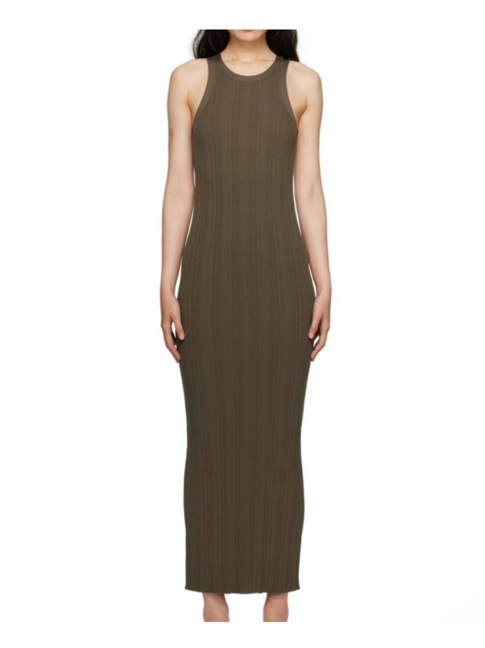 Toteme Brown Ribbed Tank Maxi Dress